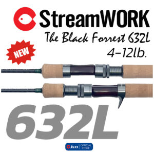 StreamWORK รุ่น The Black Forrest 632L 4-12lb. คันเบ็ด งานเหยื่อปลอม รุ่นใหม่ล่าสุด 6ฟุต 3 นิ้ว 2 ท่อนต่อกลาง ไกด์ FUJI
