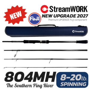 StreamWORK The Southern Ping River 804MH | คันเบ็ดสปินนิ่ง 8 ฟุต 4 ท่อน | MH Fast | 8-20lb | 7-30g | คันเบ็ดพกพา FUJI Component - Image 3