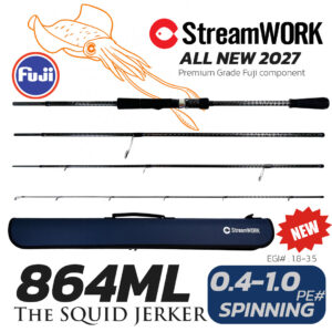คันตกหมึก StreamWORK Squid Jerker 864ML 8'6" 4ท่อน EGI 1.8-3.5 Fuji คัน Eging พกพาง่าย